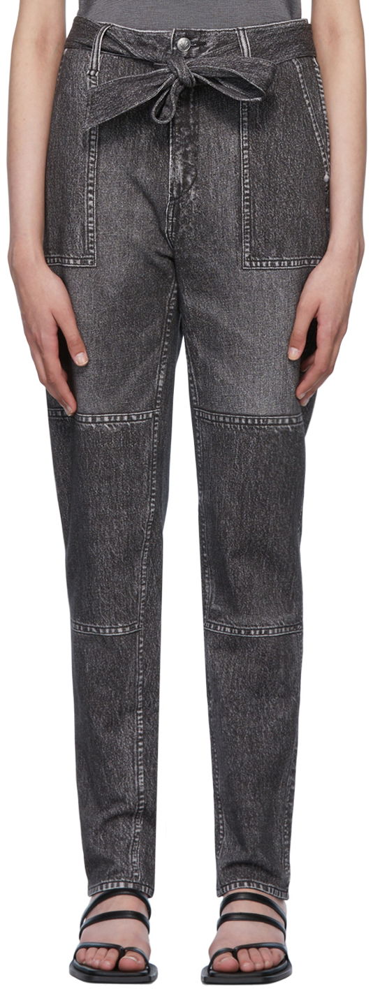 Jeans rag & bone Miramar Mia Denim Tie-Waist Pants Grå | WCW22P7003LF03