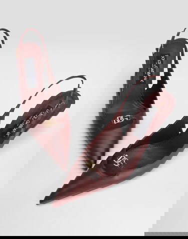 Tillbehör Dolce & Gabbana Dolce & Gabbana Silk-Effect Nappa Leather Slingbacks Bourgogne | CG0796A195380346, 3