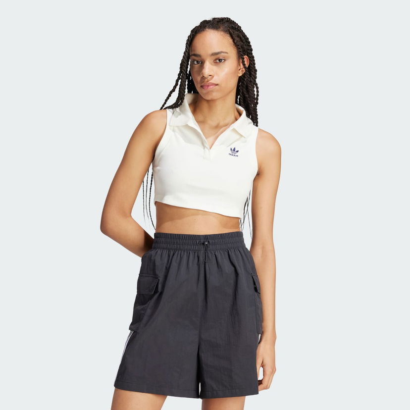 Crop top adidas Originals Top Premium Originals Rib Vit | IT9858