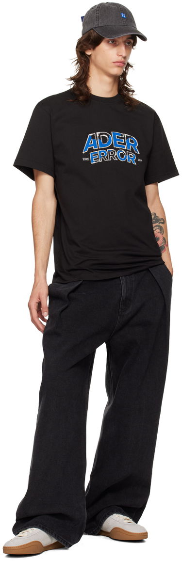 T-shirt ADER ERROR Flocked Logo Graphic T-Shirt Svart | BN25FYTS0101BK, 3