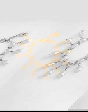 Armband Dolce & Gabbana Pearl And Crystal Embellished Bracelet With Logo Metallisk | WBR2Y2W1111W0111, 0