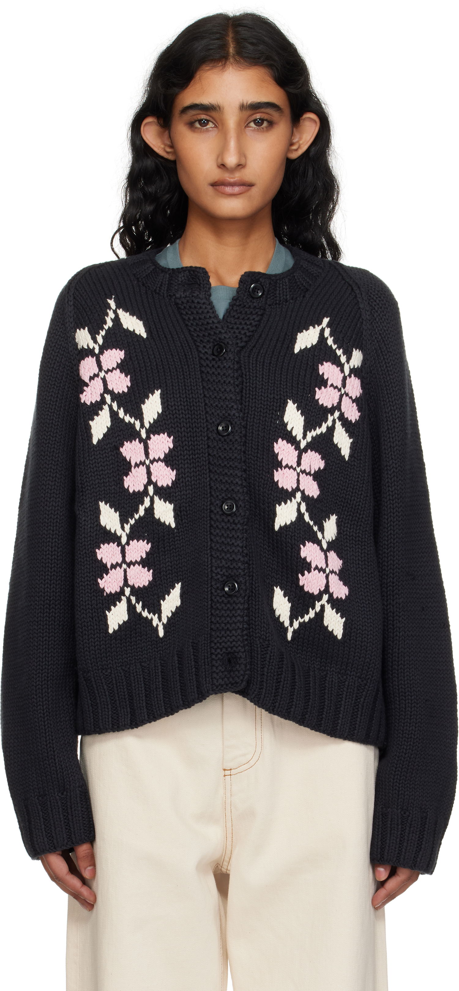 Sweater YMC YMC Atomic Knit Cardigan Svart | Q8YME, 0