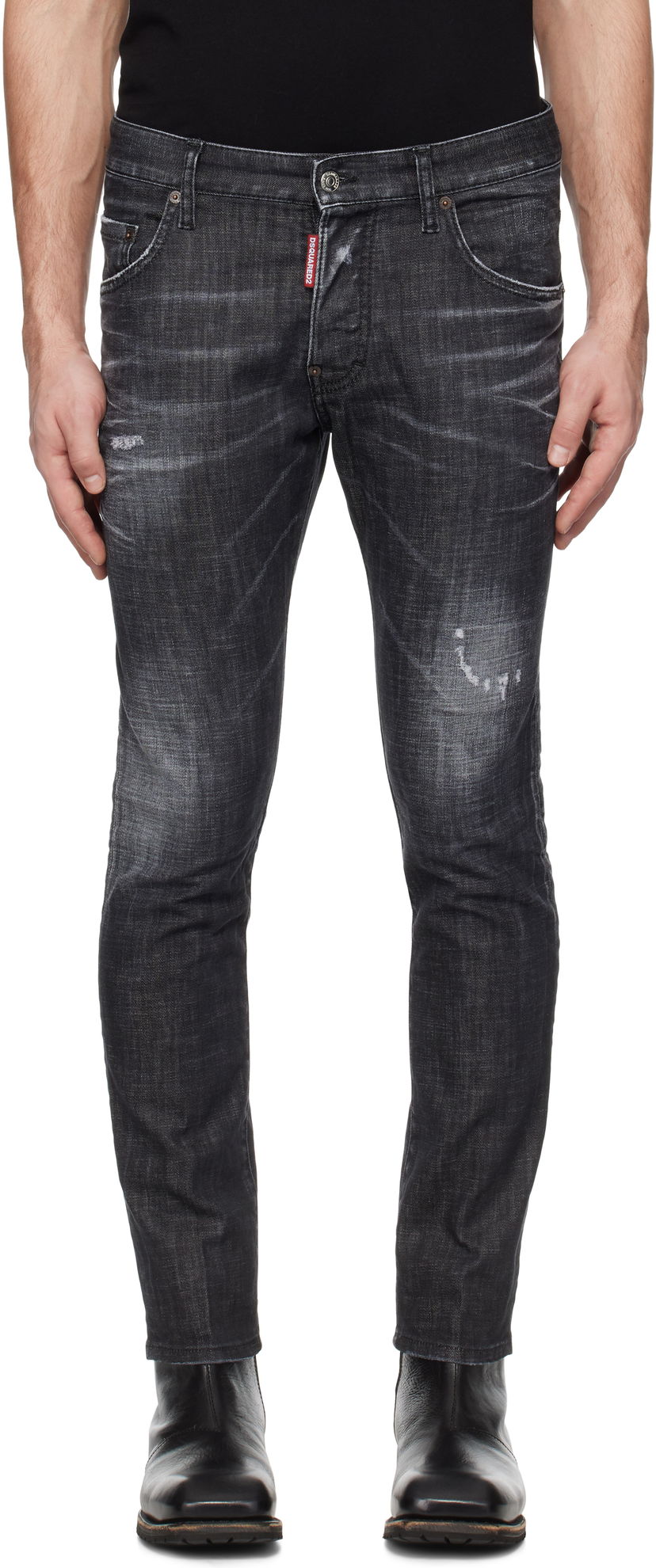Jeans DSQUARED2 Dsquared2 Easy Wash Skater Jeans Svart | S74LB1617_S30357