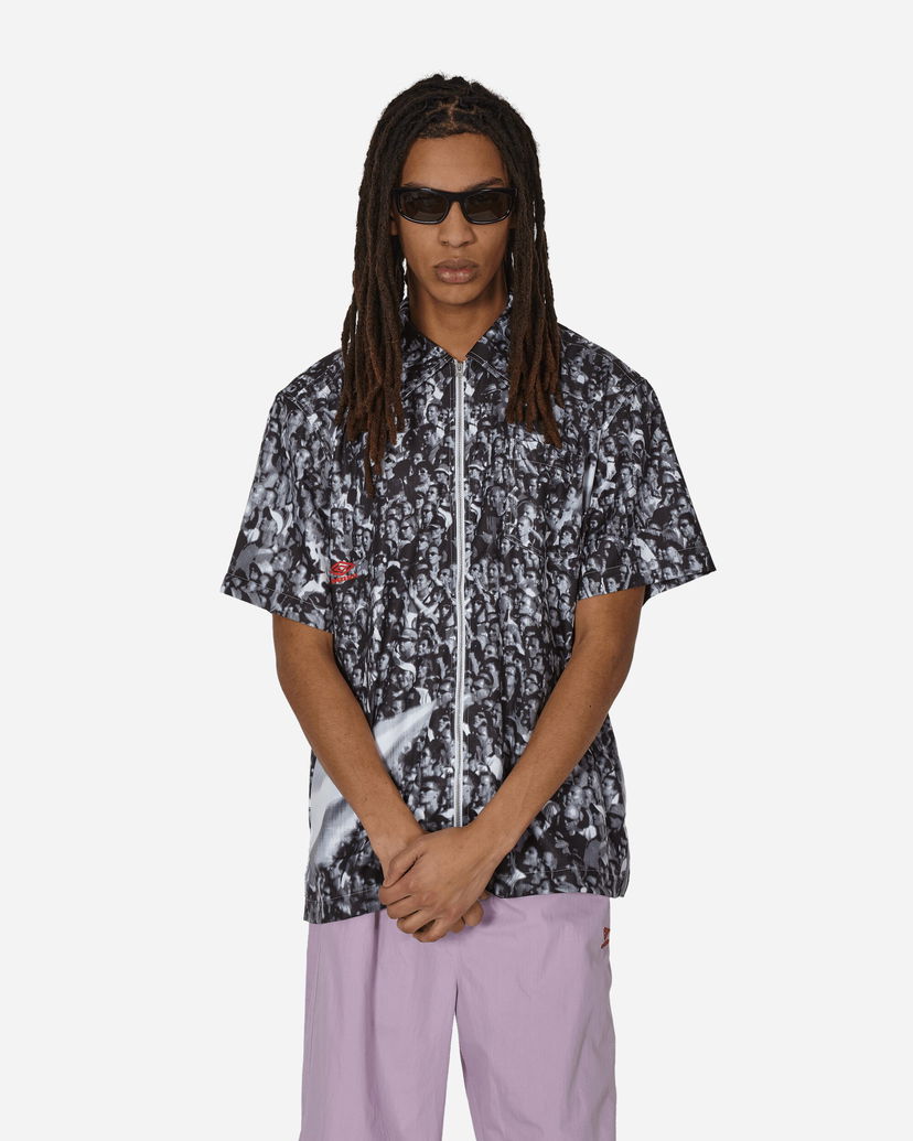 Skjorta Umbro Printed Shortsleeve Shirt White / Black Svart | UBMW065FA39 WTH0004