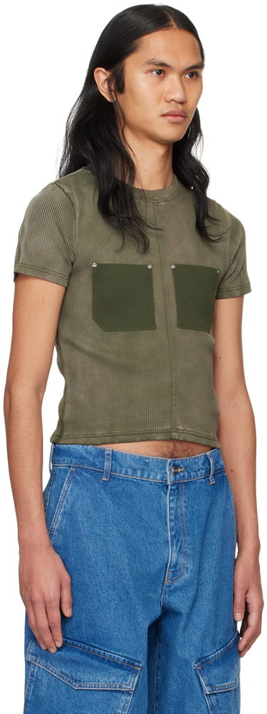 T-shirt Dion Lee Sprayed Shrunken Rivet T-Shirt Grön | C3168PS24, 1