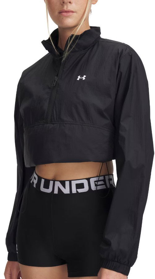 Vindjacka Under Armour Under Armour UA Rival Woven HZ Anorak Cropped Jacket Svart | 6000279-001