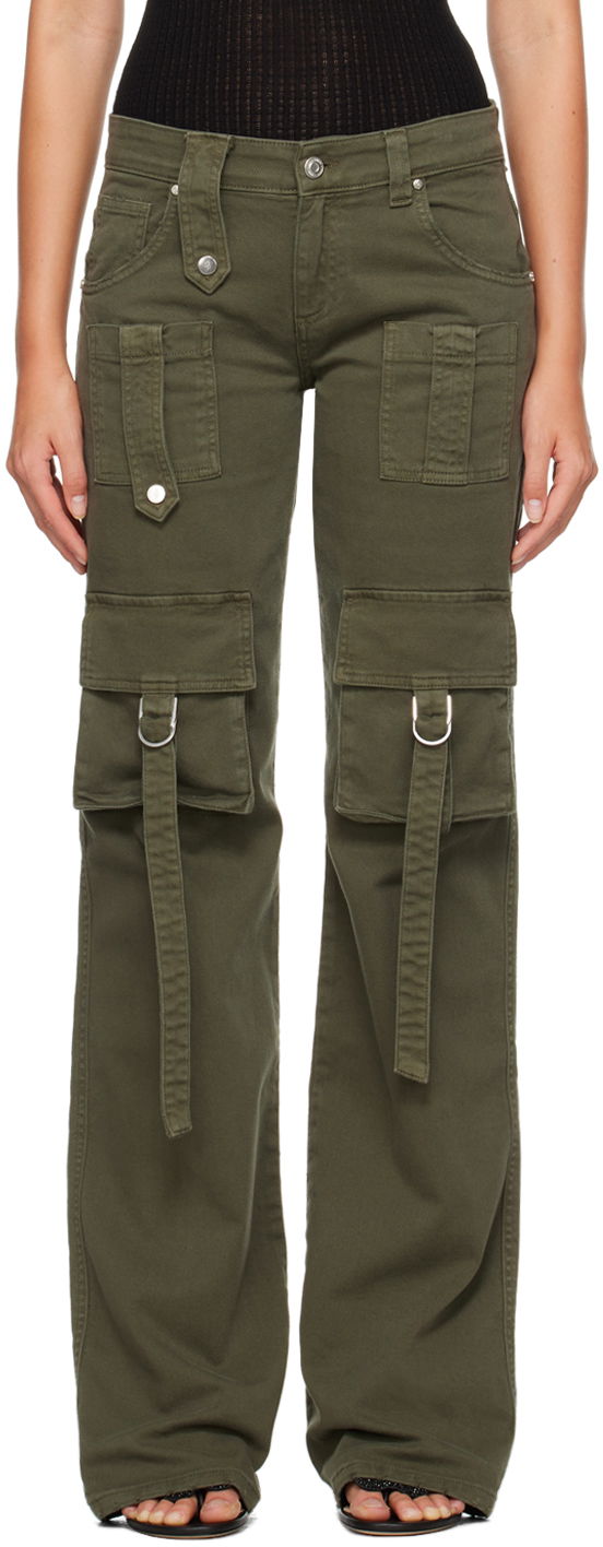 Cargo byxor Blumarine Cinch Strap Cargo Pants Grön | A322J104A