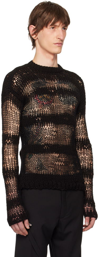 Sweater HELIOT EMIL Open Knit Sweater Svart | HE_M_07_039_BLK01, 1