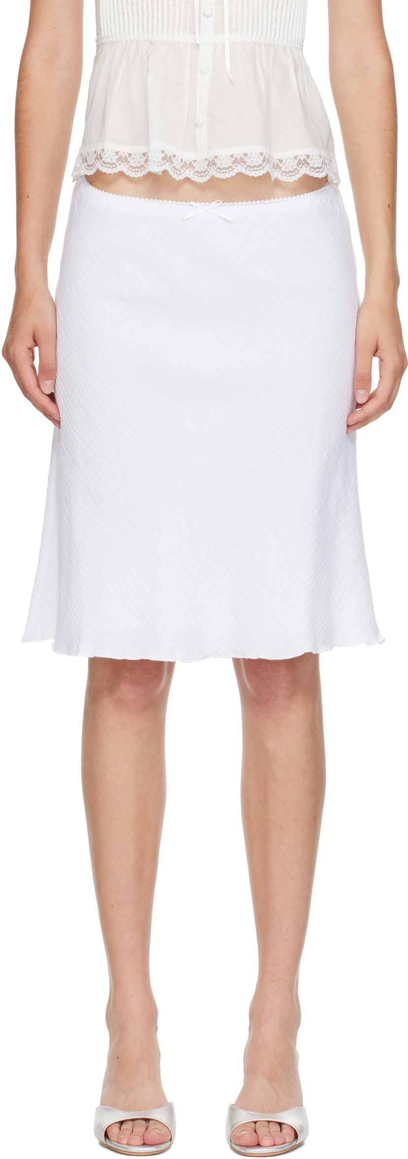 Kjol GUIZIO Guizio Paloma Midi Skirt Vit | P25338W157