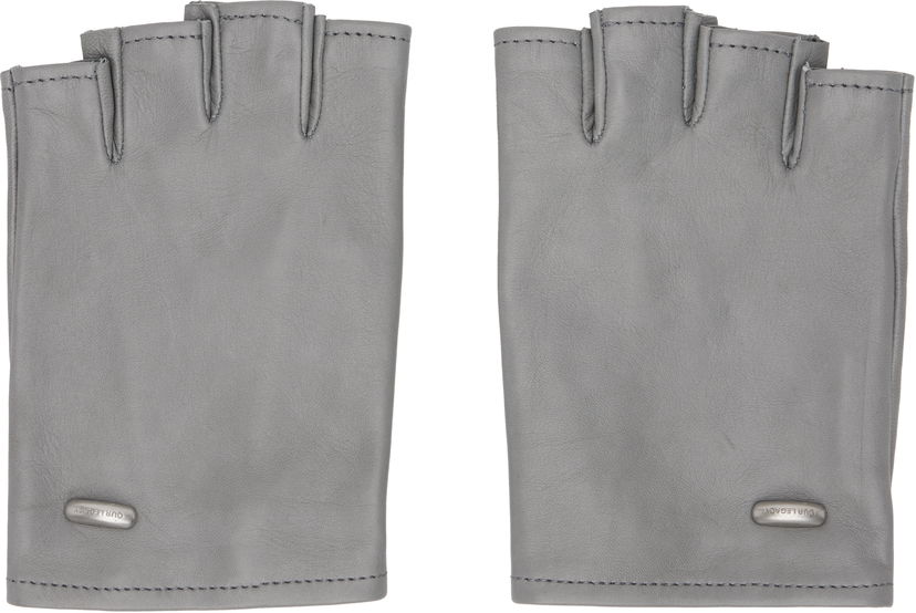 Handskar OUR LEGACY Our Legacy Biker Leather Fingerless Gloves Grå | A2258BPL