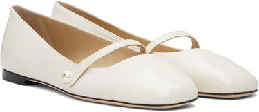 Sneakers och skor Jimmy Choo Jimmy Choo Elisa Ballerina Flats Vit | ELISA FLAT, 3