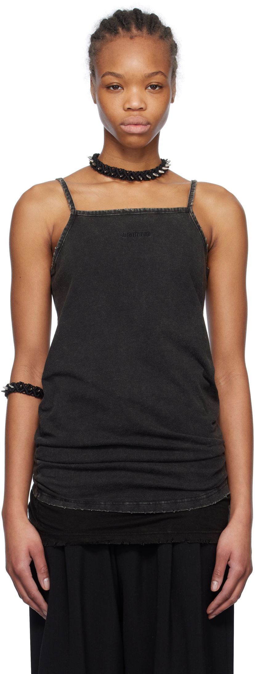 Linne We11done We11done Layered Sleeveless Tank Top Svart | WD-TT0-25-703-W-BK