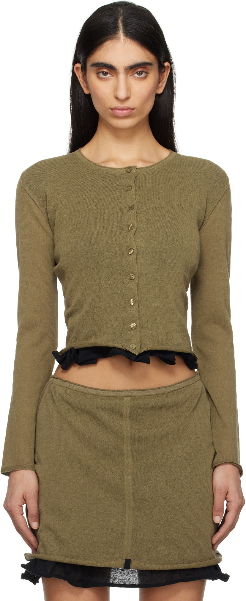 Sweater Eckhaus Latta Eckhaus Latta Veil Cardigan Grön | 8118-EL-PS25-B -