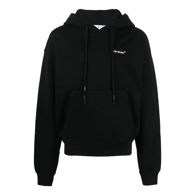 Sweatshirt Off-White Crowning Print Hoodie Svart | OMBB037C99FLE0071001