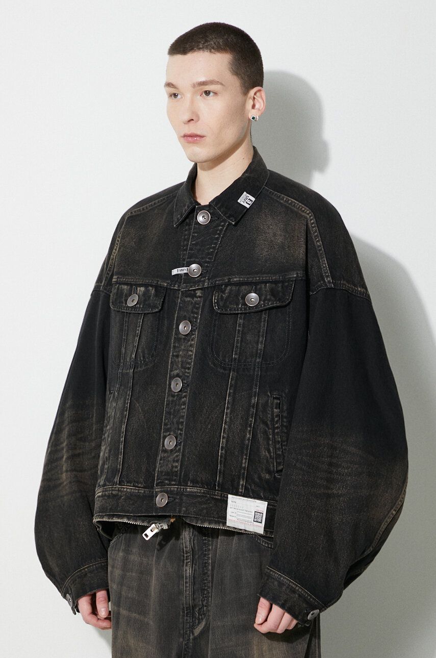 Jacka Maison MIHARA YASUHIRO Combination Denim Jacket Svart | A12BL022, 0