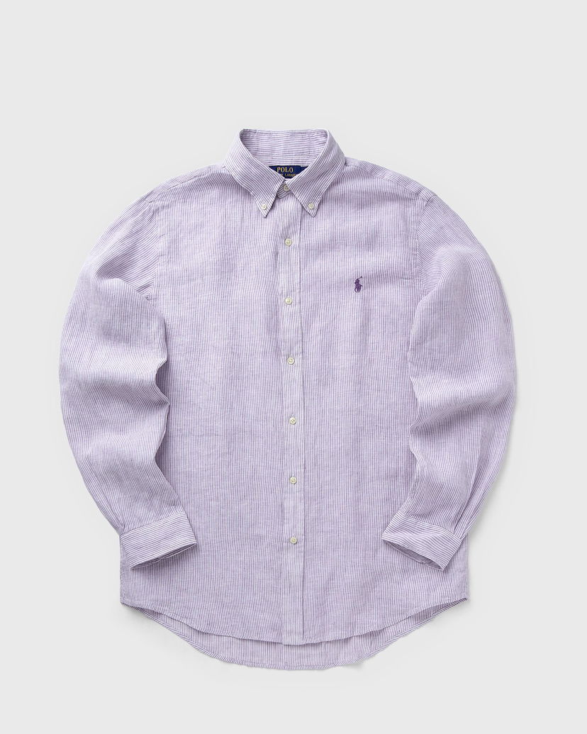 Skjorta Polo by Ralph Lauren Long Sleeve Striped Linen Button-Down Sport Shirt Purpur | 710968973006