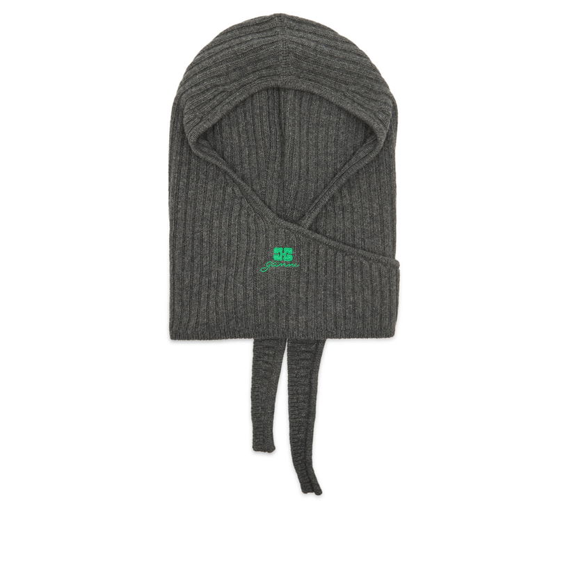 Kepsar och hattar GANNI Core Future Wool Knit Balaclava Grå | A6925-220