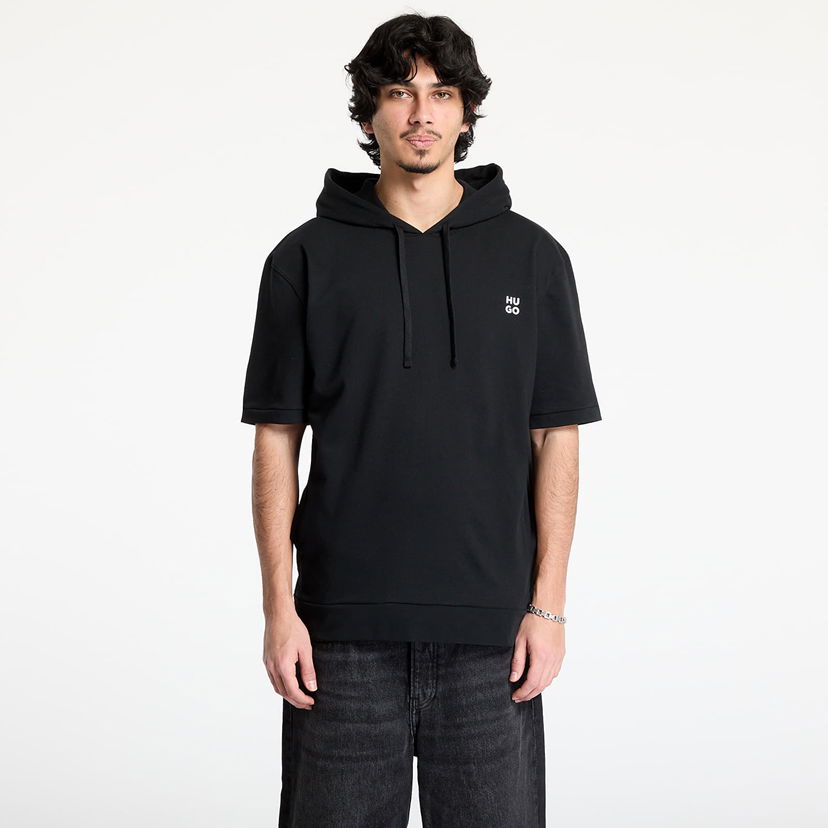 Sweatshirt BOSS Hugo Boss Devon Short Sleeve Hooded T-Shirt Svart | 50540164-001