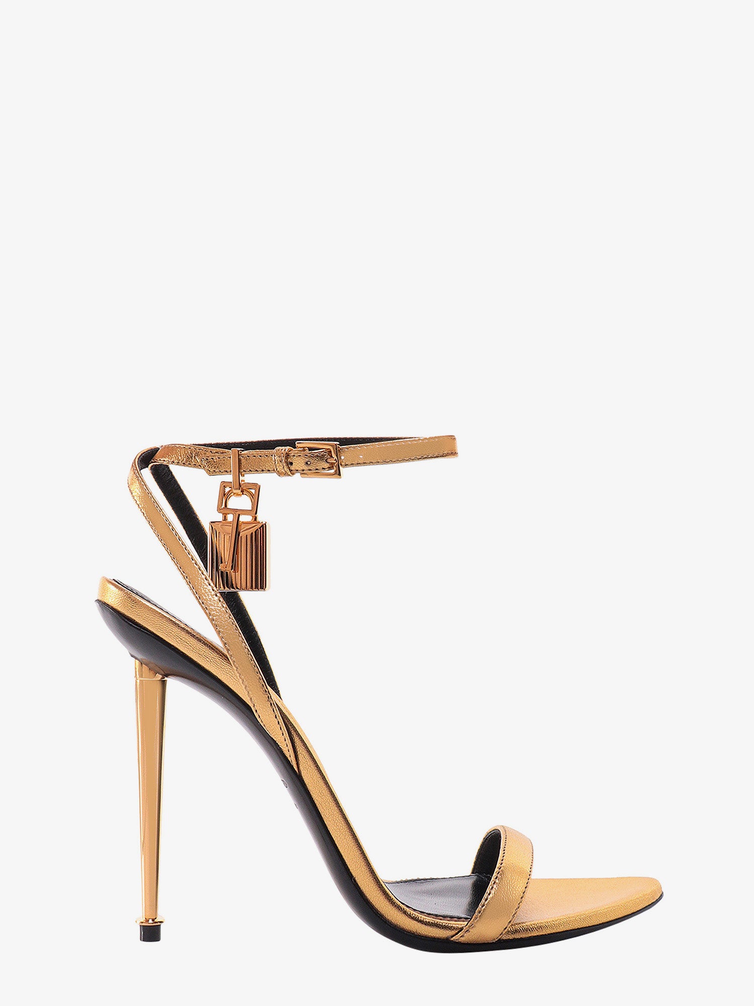 Sneakers och skor Tom Ford Metallic Leather Padlock Sandals Metallisk | W2272LSP014G1Y004, 0
