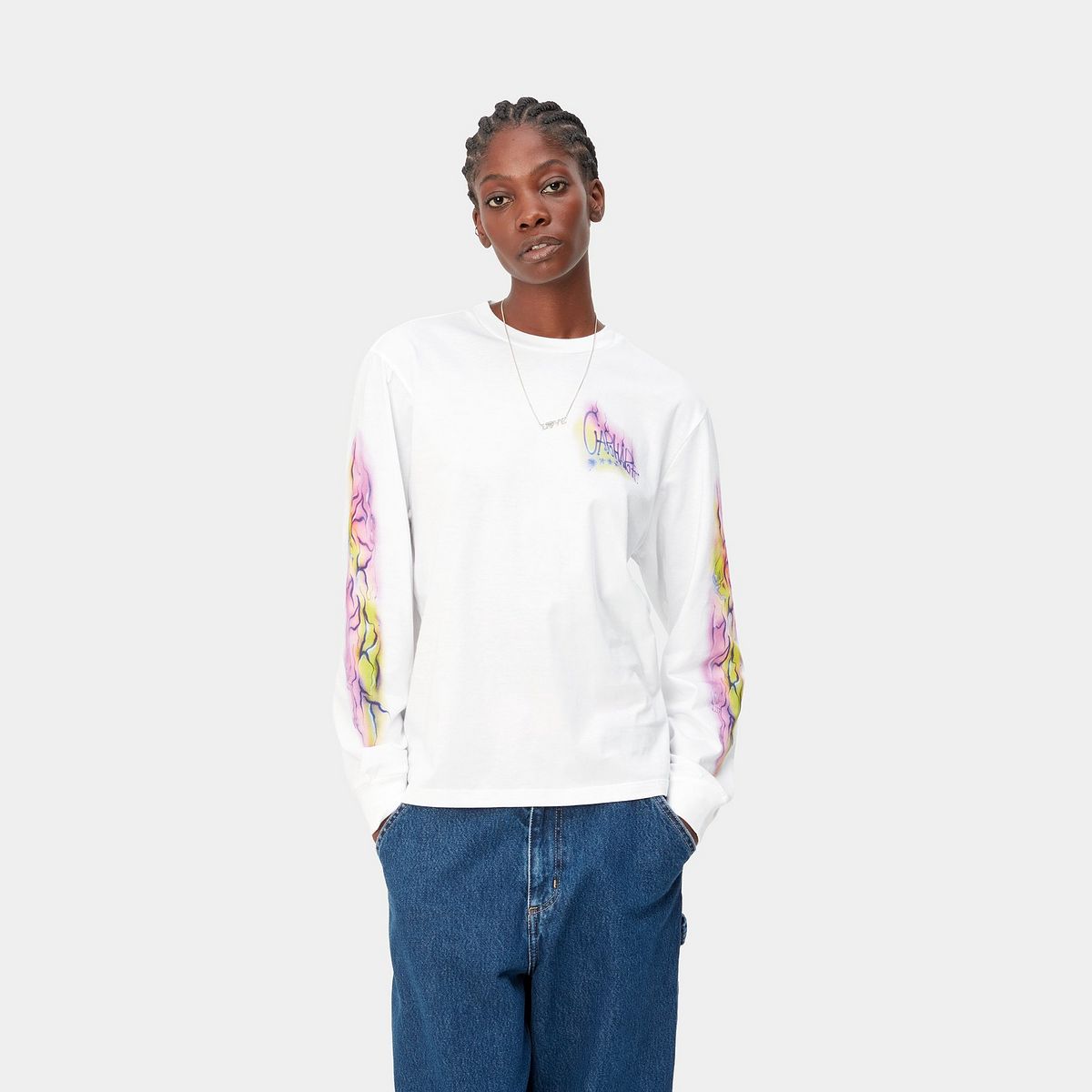 T-shirt Carhartt WIP Babybrush Grin T-Shirt Vit | I032144_02_XX, 1