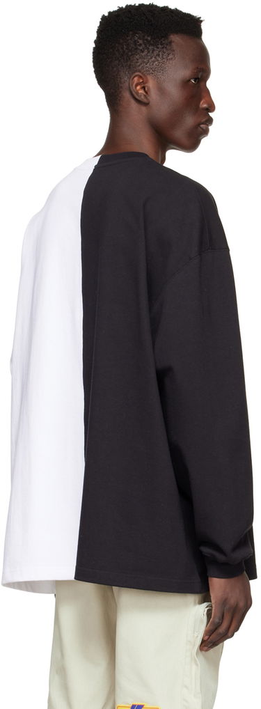 Sweatshirt We11done We11done Half & Half Logo Long Sleeve T-Shirt Flerfärgad | WD-TT1-22-557-U-BW, 2