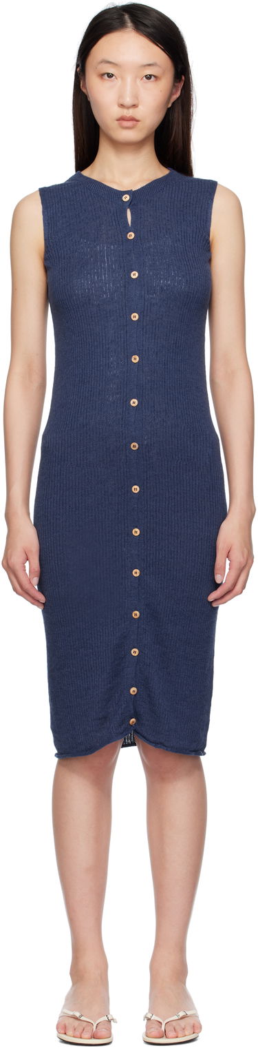 Klä Baserange Baserange Sleeveless Button-Front Midi Dress Blå | DRDR-LI-SU25, 0