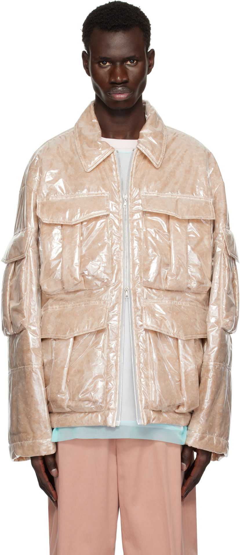 Bomberjacka Dries Van Noten Dries Van Noten Puffed Nylon Jacket Beige | 251-020526-1257