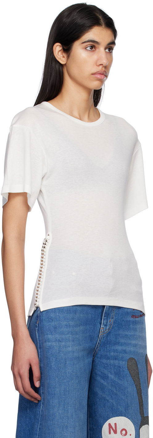 T-shirt Stella McCartney Stella McCartney Chain T-Shirt Vit | 6J01043SPX03, 1
