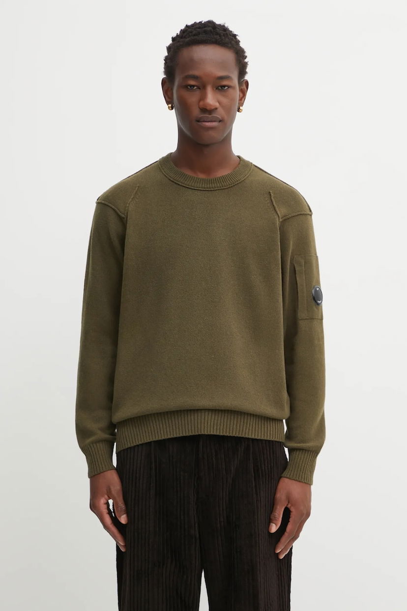 Sweater C.P. Company C.P. Company Wool Blend Sweater Grön | RFCMKN707A110149A