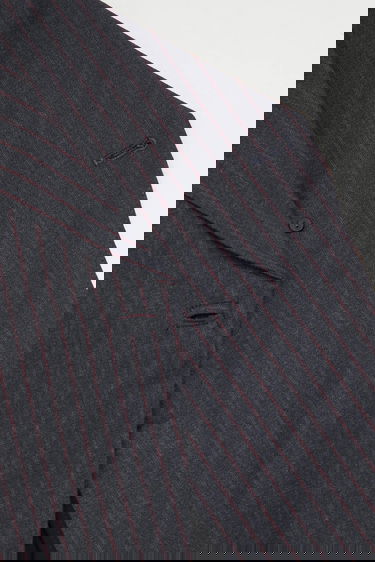 Jacka GANNI Asymmetric Pinstripe Blazer Grå | W0578, 4