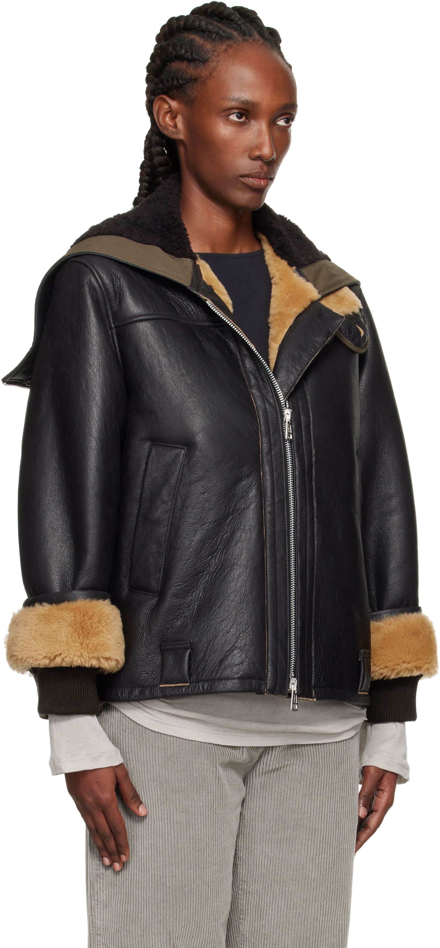 Jacka OUR LEGACY Our Legacy Blizzard Shearling Leather Jacket Svart | W4259BN, 1