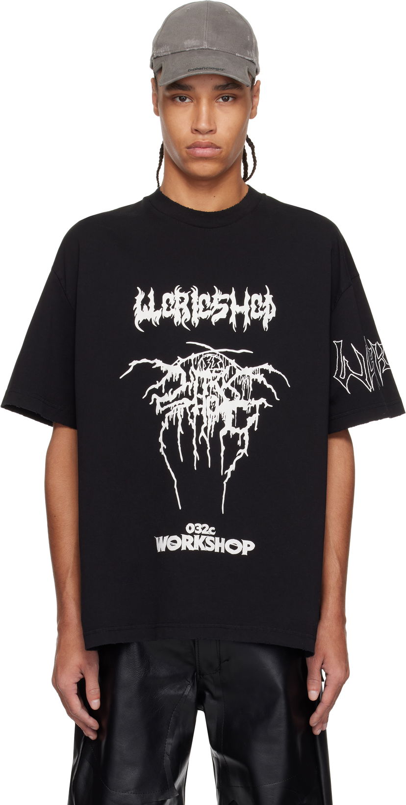 T-shirt 032C 032c Workshop Armour Graphic T-Shirt Svart | S25-URC-0113-050