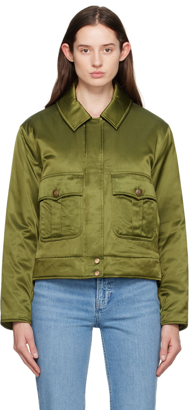 Jacka rag & bone Rag & Bone Women's Satin Bomber Jacket Grön | WAW23H2009KM09