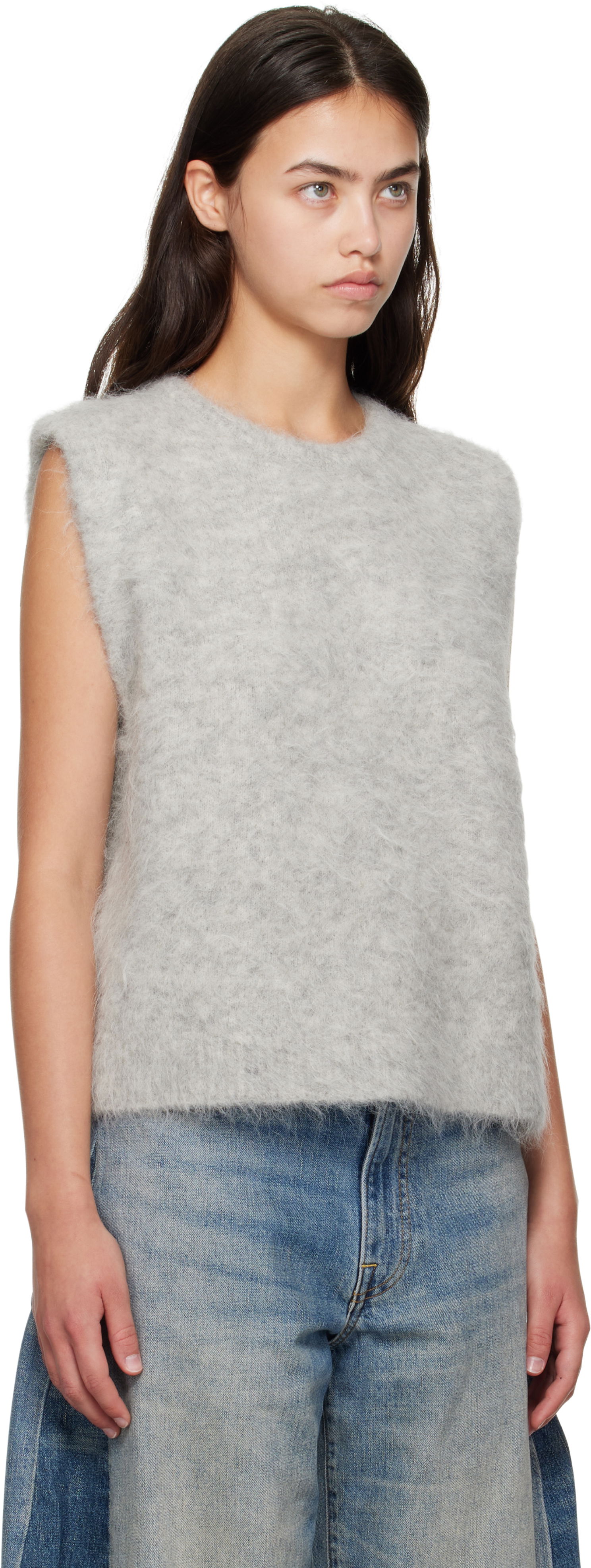 Väst R13 R13 Deep Armhole Knit Vest Grå | R13WY294-Y196A, 1