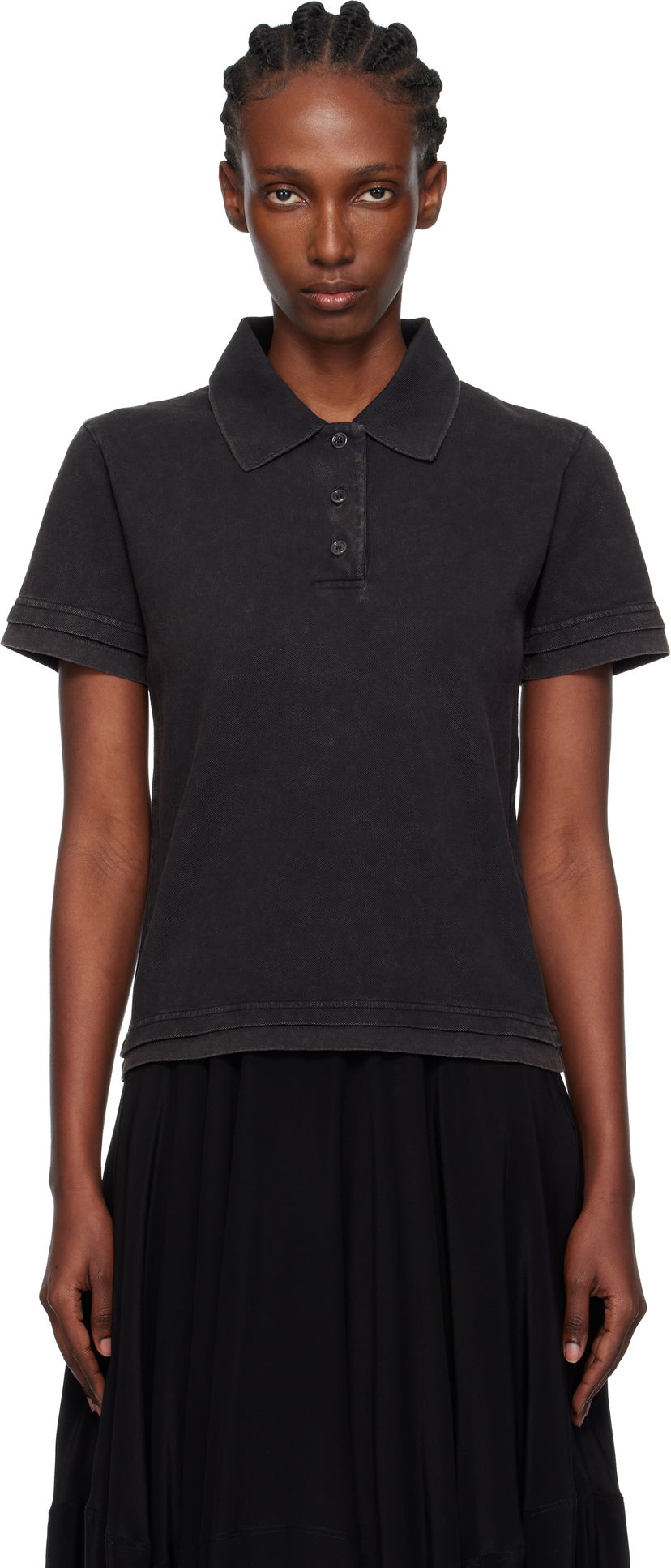 Polotröja JW Anderson JW Anderson Layered Short Sleeve Polo Svart | JO0277-PG1808