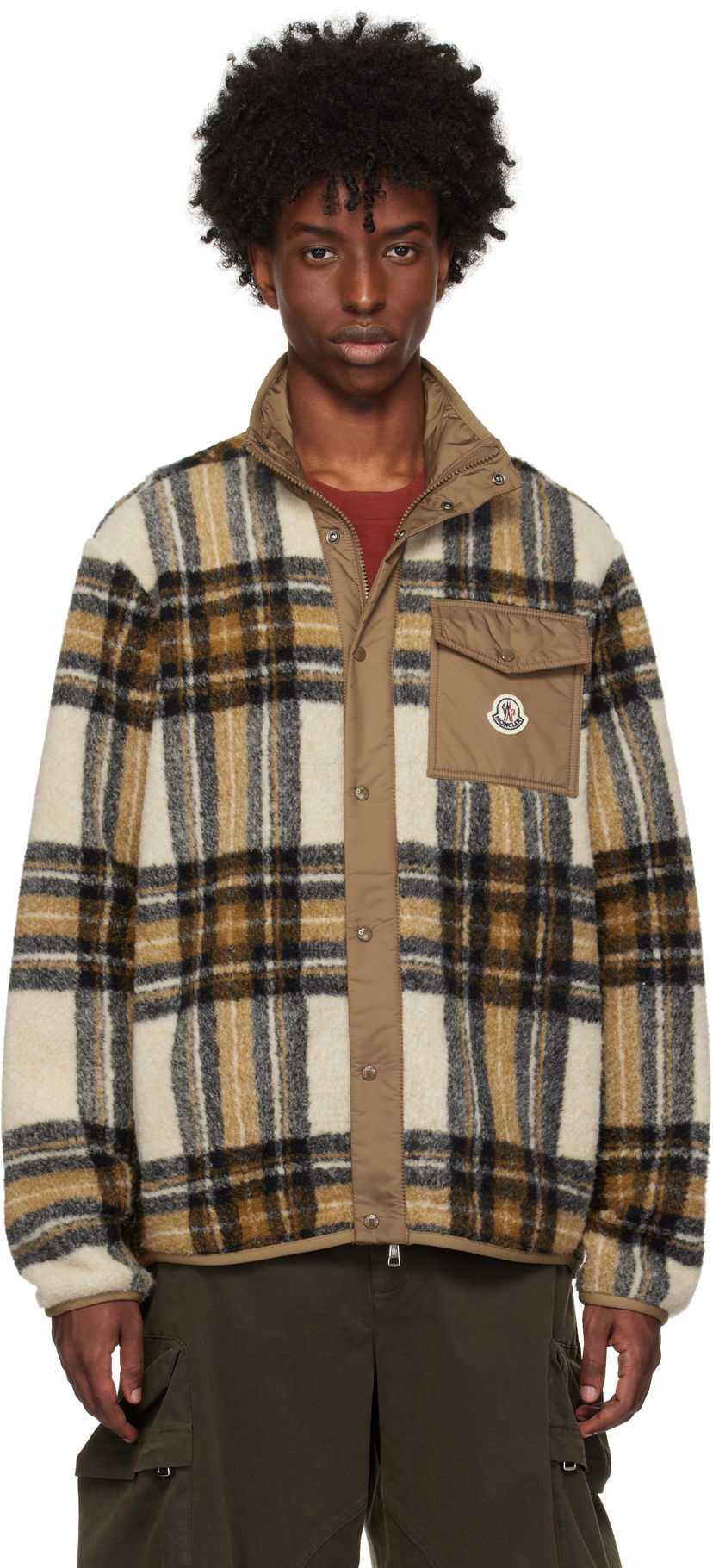 Jacka Moncler Moncler Plaid Fleece Jacket Flerfärgad | J20918G0005589AQU