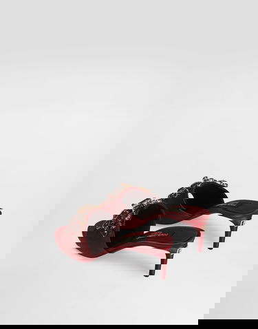 Sneakers och skor Dolce & Gabbana Satin Mules With Gemstone Embellishment Röd | CR1825C9S4680305, 2