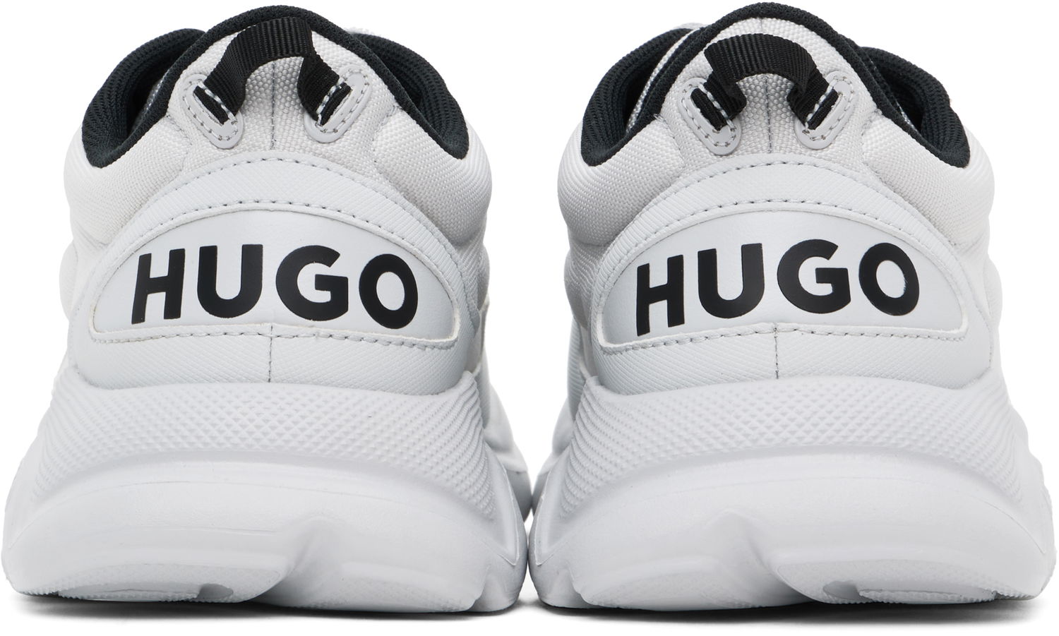 Kläder BOSS Hugo Gray Faux-Leather Sneakers Vit | 50536960, 1