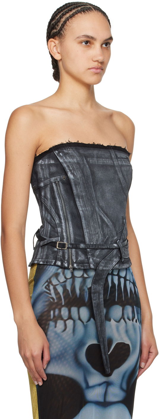 Linne Ottolinger Ottolinger Zip Denim Corset Top Grå | 1704812, 1