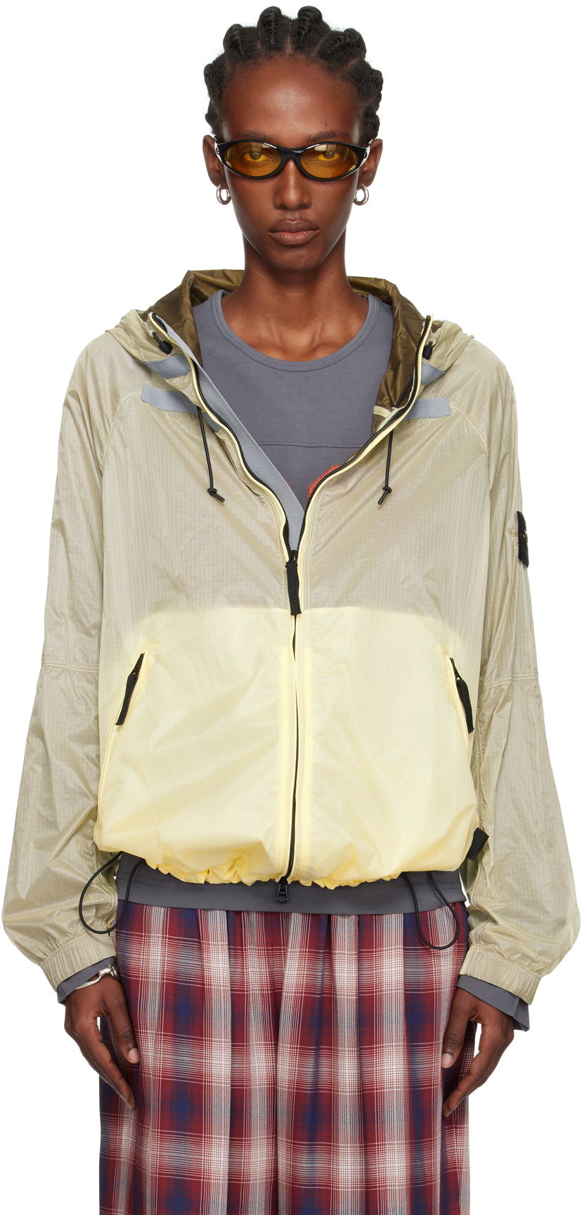 Jacka Stone Island Stone Island Ripstop Light HT Nylon Jacket Gul | K2S15 Q100008 S0163