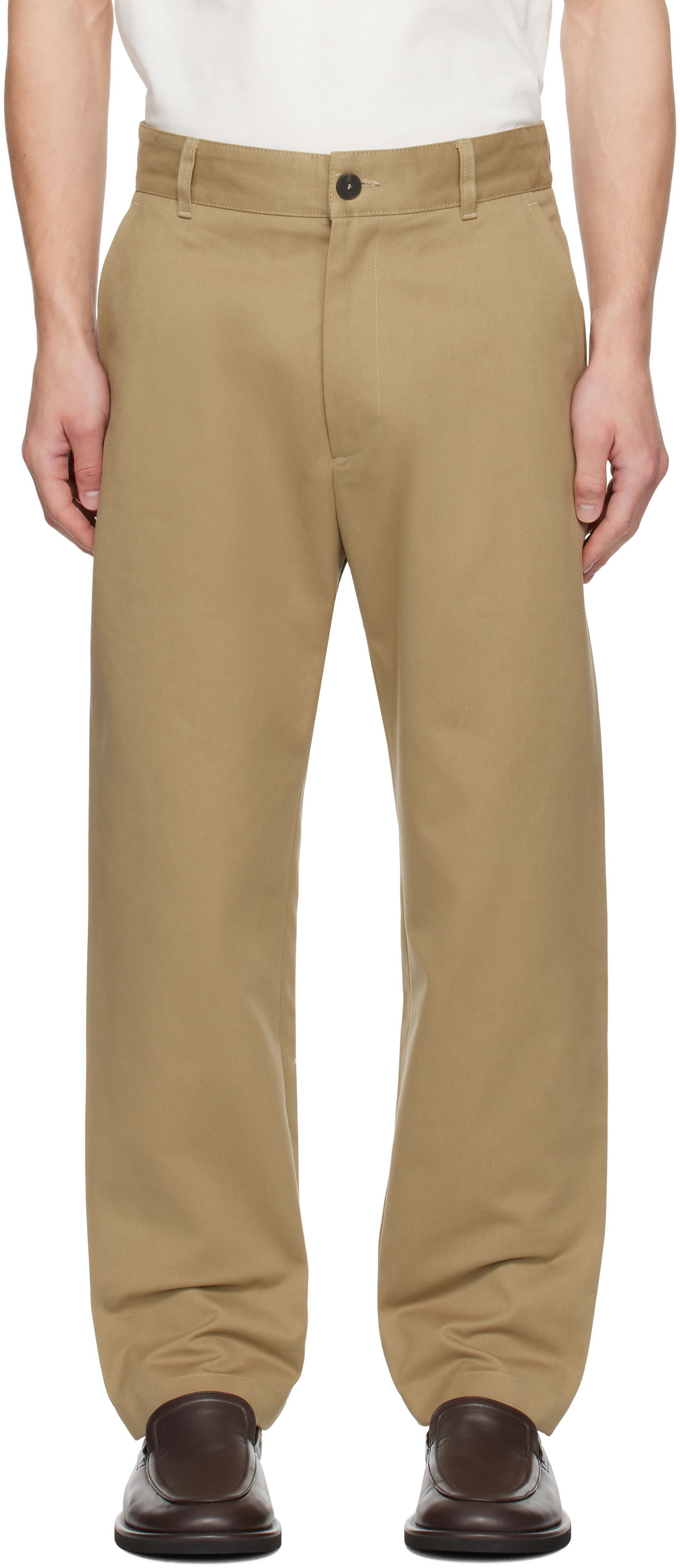 Byxor Studio Nicholson Studio Nicholson Bill Trousers Beige | BILL SNM - 1337, 0