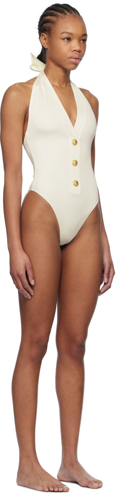Badkläder Balmain Balmain Buttons One-Piece Swimsuit Svart | BKBUY2250, 4