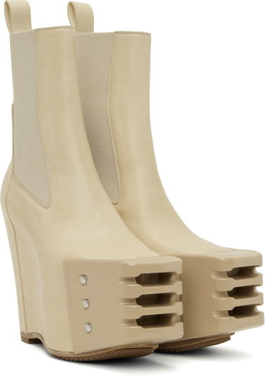 Kläder Rick Owens Rick Owens Hollywood Grilled Wedge Beatle Chelsea Boots Beige | RP01E7848 LBHGR, 3