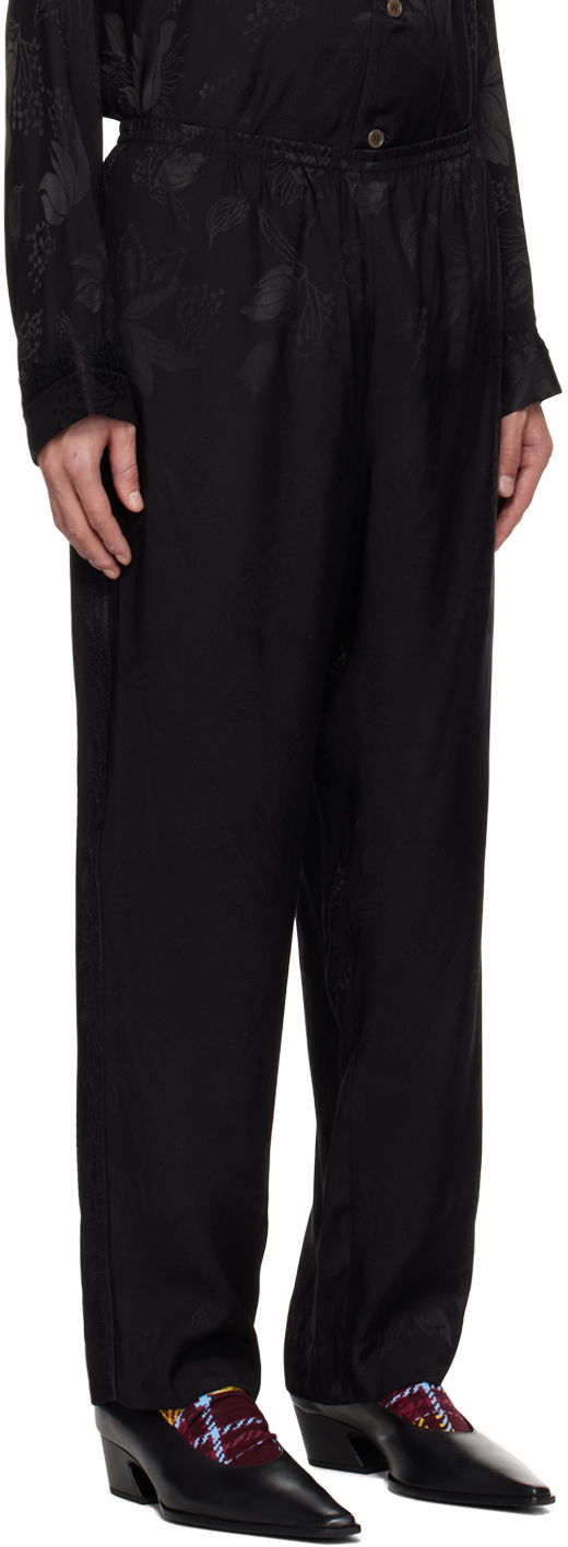 Byxor Anna Sui Floral Jacquard Lounge Trousers Svart | M1024I40, 1
