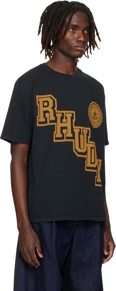 T-shirt Rhude Rhude Collegiate Crest T-Shirt Svart | RHPF25TT05012, 1
