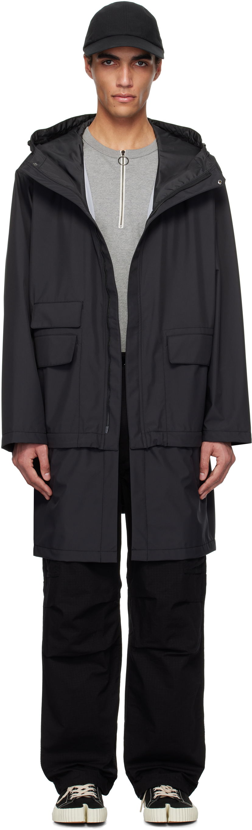Regnrock NANAMICA nanamica 3L PERTEX SHIELD 2Way Travel Coat Svart | S25SB045U