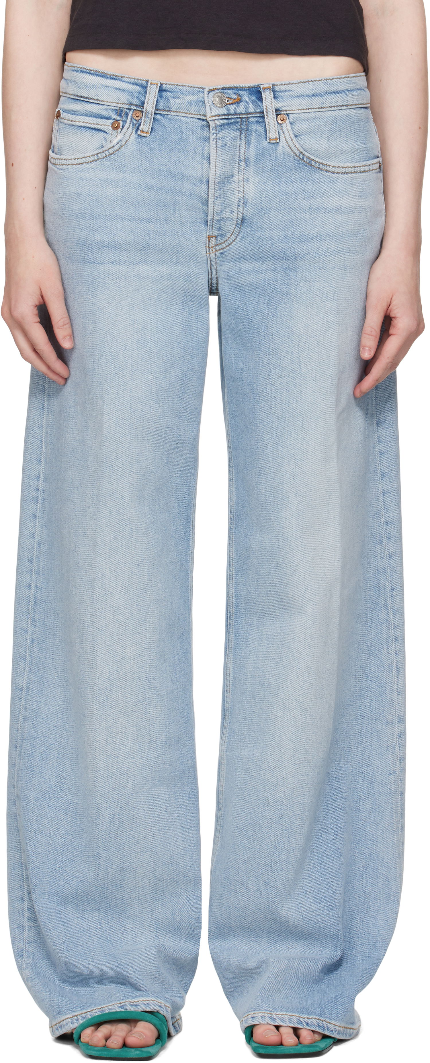 Jeans RE/DONE Re/Done Comfort Mid Rise Wide Leg Jeans Blå | 190-03WMRWDLG, 0
