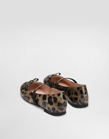 Sneakers och skor Dolce & Gabbana Dolce & Gabbana Printed Shiny Calfskin Ballet Flats Brun | D11294AM568HA93M, 3