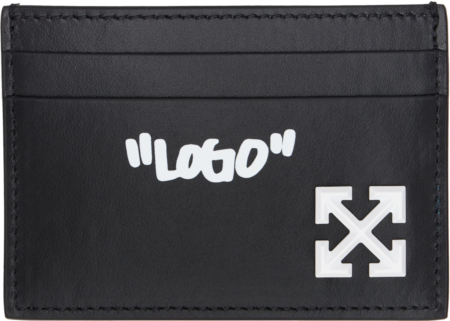 Plånbok Off-White Off-White Jitney Quote Leather Card Holder Svart | OMND09FC99LEA0011001, 0