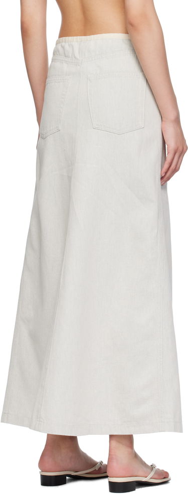 Kjol Baserange Baserange Arthur Denim Maxi Skirt Vit | SKAR-DE-SU25, 2